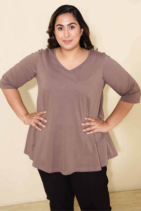 Plus Size Brown A line Tshirt