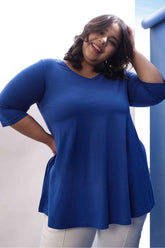 Plus Size Blue A Line Tshirt