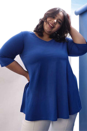 Plus Size Blue A Line Tshirt