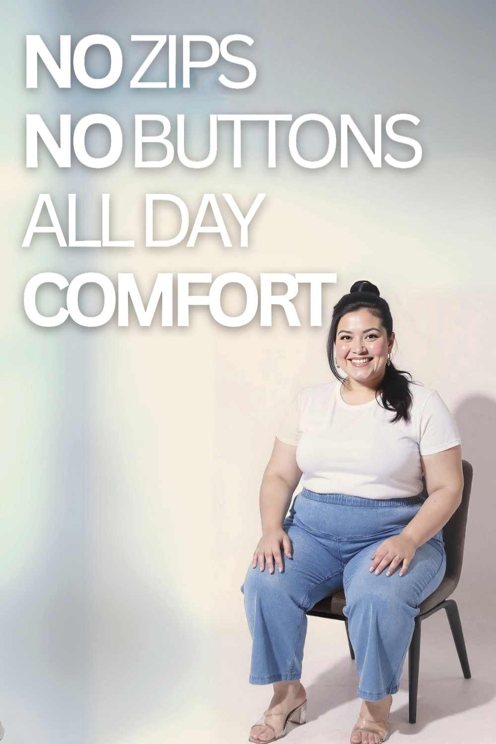 Plus Size Light Blue Fade Flare Jeans for Women