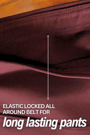 Plus Size Wine Tummy Shaper Straight Fit Pants