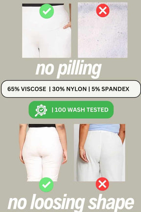 Plus Size White Tummy Shaper Flare Pants