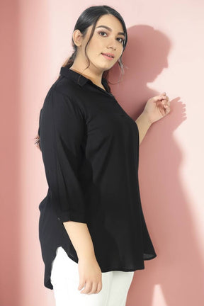 Black Centre Pleat Top