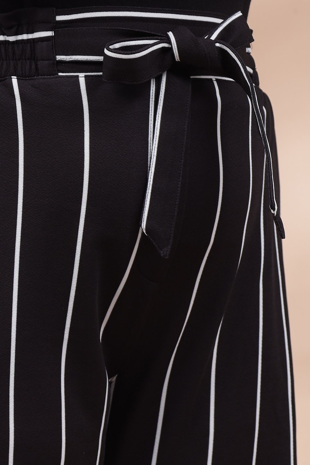 Black White Striped Pants for Women