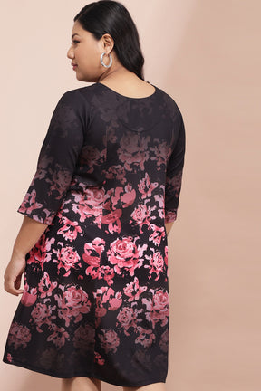 Ombre Floral Printed Dress