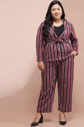 Red Navy Striped Blazer