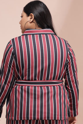 Red Navy Striped Blazer