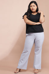 Amydus Ice Blue Tummy Shaper Plus Size Bell Bottom