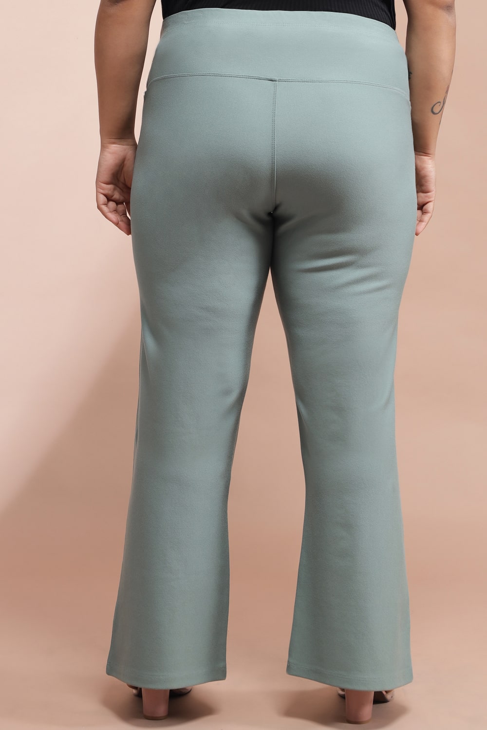Buy Women Olive Roma Bell Bottom Pants Online At Best Price - Sassafras.in