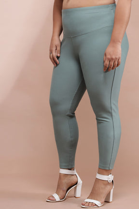 Mint Green Tummy Tucker Jeggings - Main Image