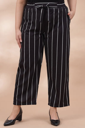 Black White Striped Pants
