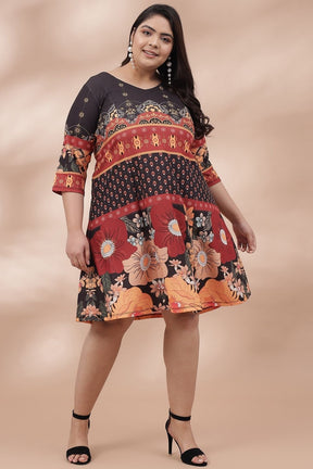 Black Floral Ethnic Dress