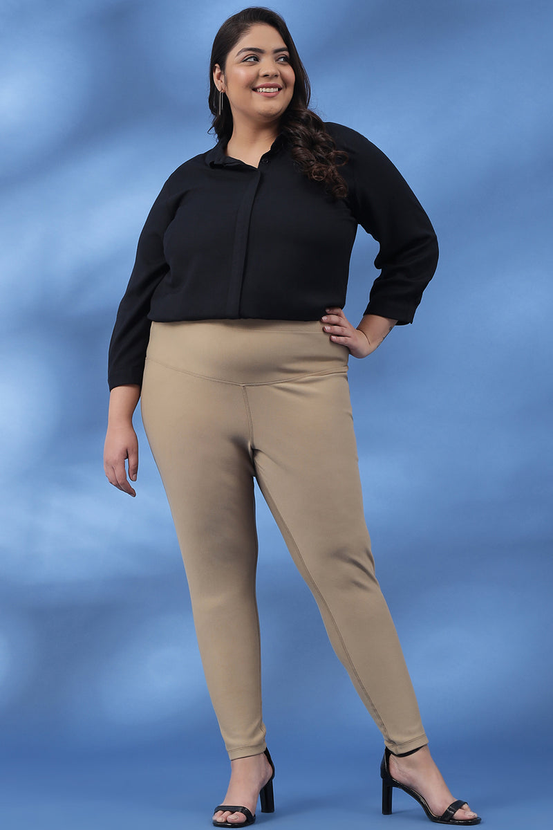 Plus Size Fawn Tummy Tucker Jeggings Online in India