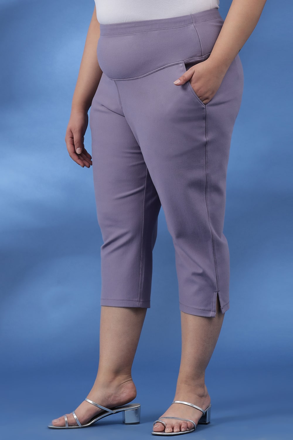 Buy Slate New Fit Tummy Tucker Crop Pants
