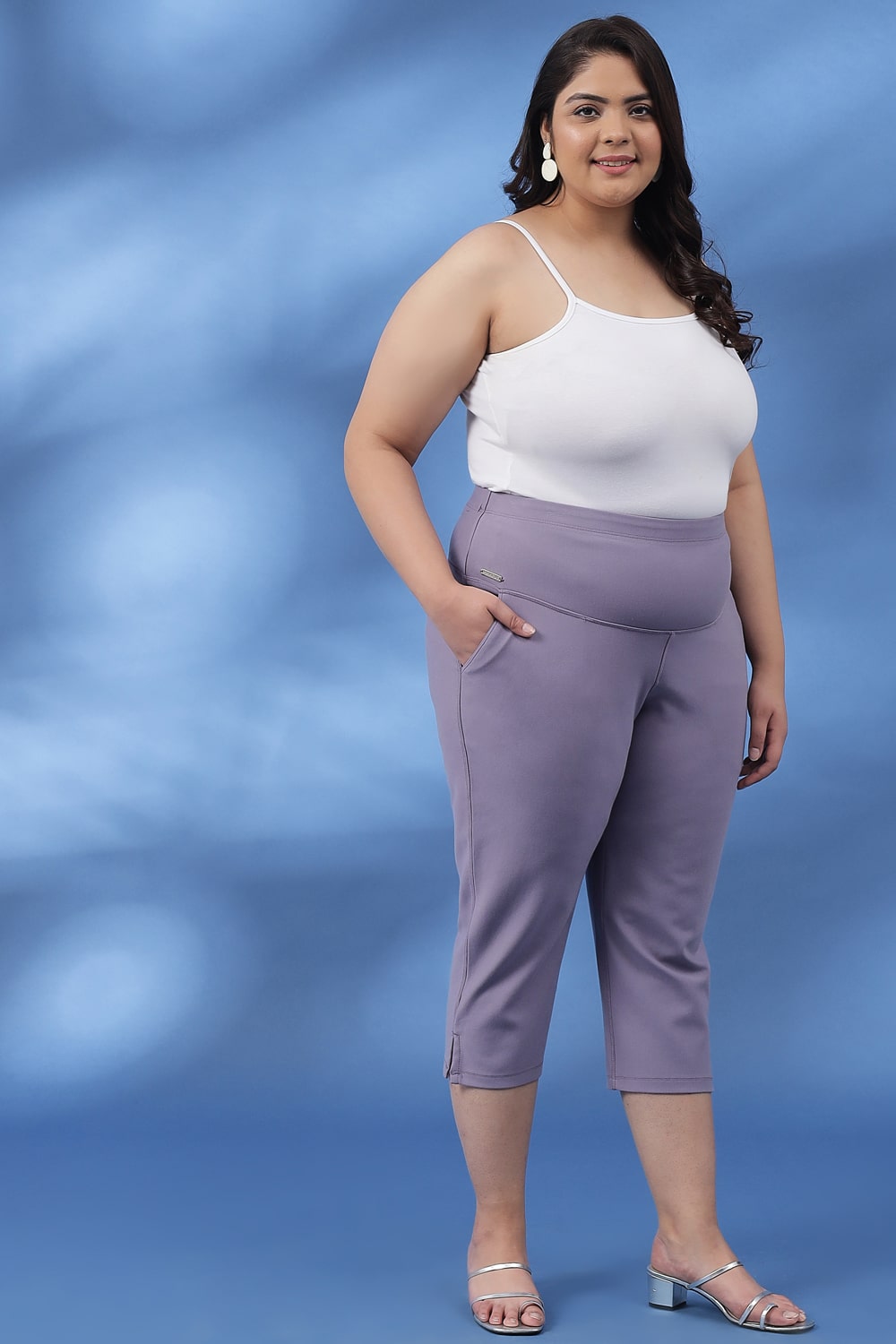 Slate New Fit Tummy Tucker Crop Pants for Women
