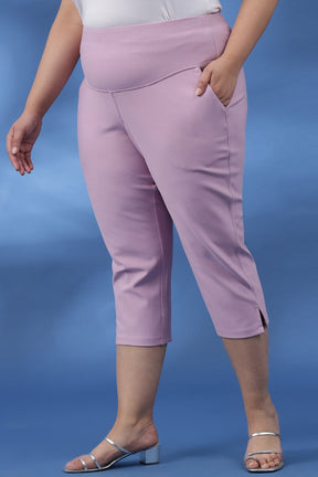 Lilac New Fit Tummy Tucker Crop Pants