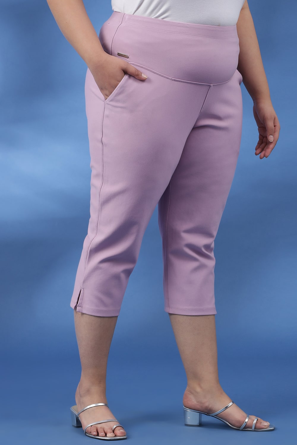 Lilac New Fit Tummy Tucker Crop Pants