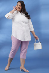 Lilac New Fit Tummy Tucker Crop Pants
