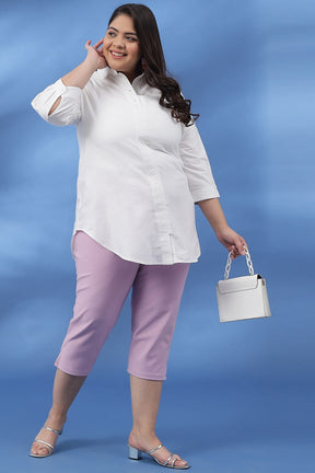 Lilac New Fit Tummy Tucker Crop Pants