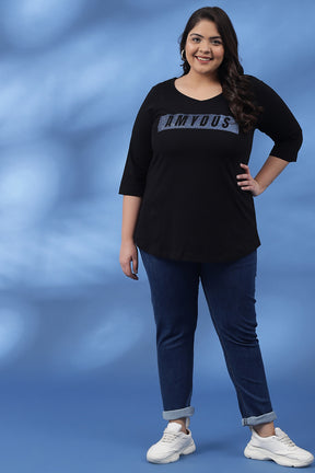 Black Amydus Navy Glitter Tshirt