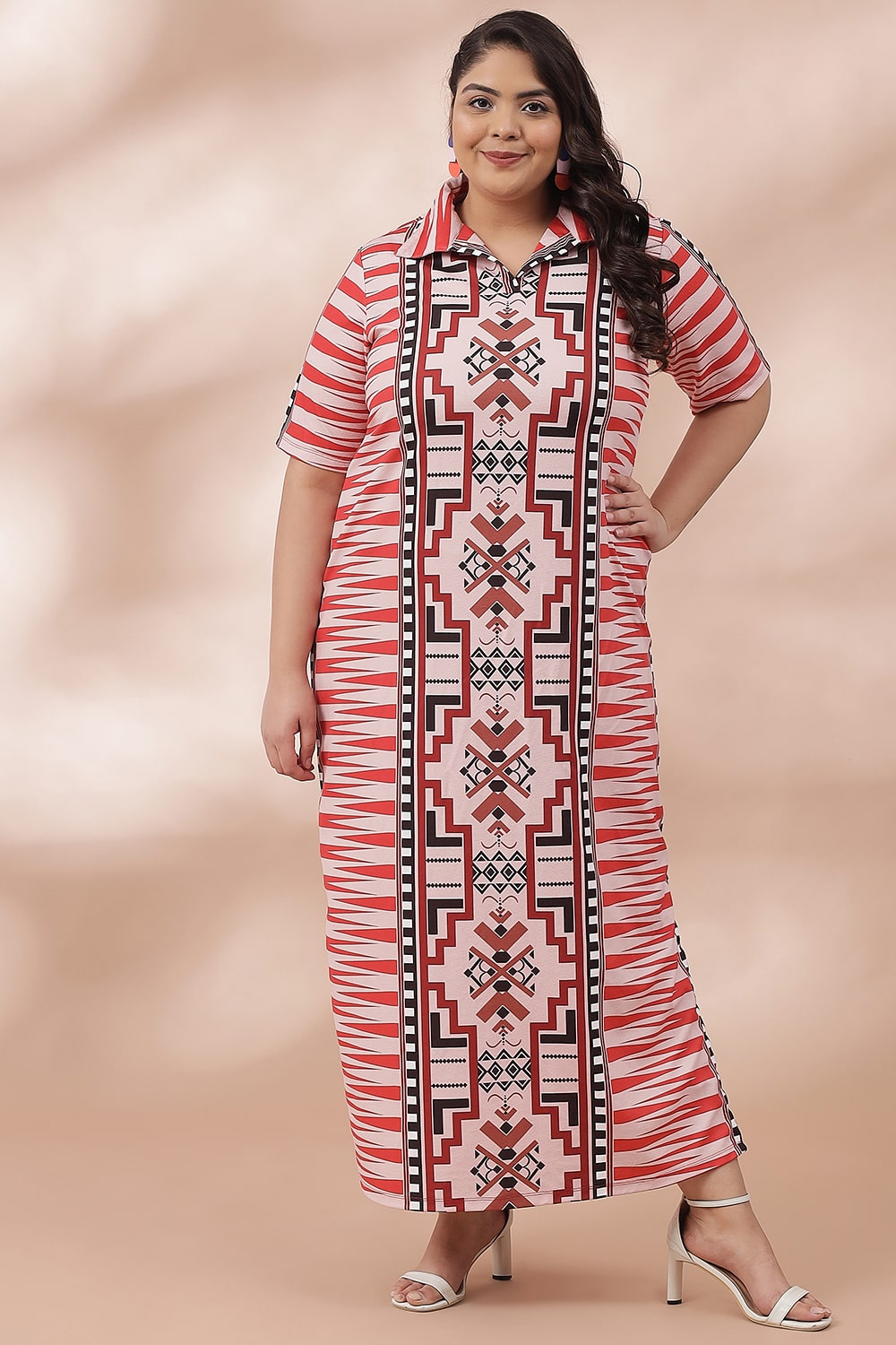 Buy Boho Ikkat Side Slit Long Dress