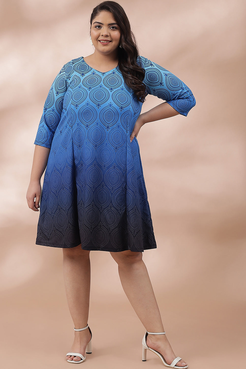 Buy Blues Ombre Printed Dress