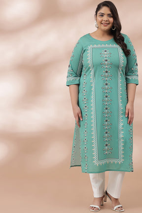 Spring Green Ethnic Printed Kurti