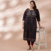Ornate Black Printed Kurta