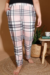 Pink Check Printed Lounge Pants