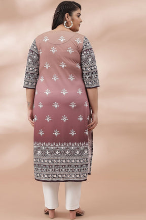 Pink Ombre Ethnic Printed Kurta