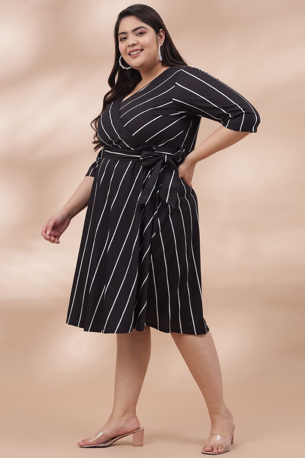Multicolor Cotton Striped Midi Dress VD1208 – Ahika
