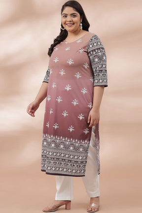 Pink Ombre Ethnic Printed Kurta