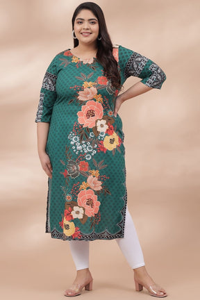 Green Floral Print Kurti