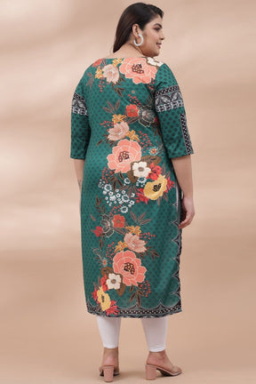 Green Floral Print Kurti