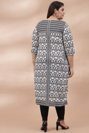 Monochrome Ethnic Printed Kurta
