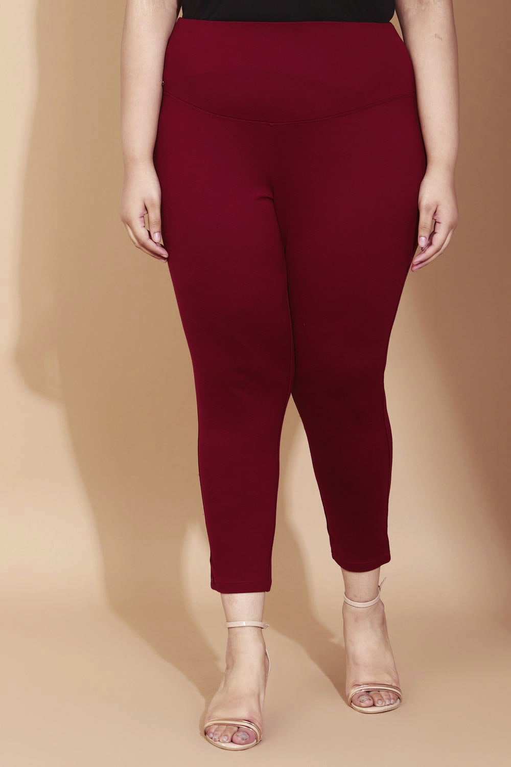 Buy Burgundy Leggings Online In India -  India