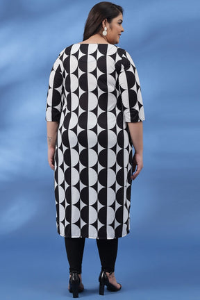 Black White Circe Luxe Printed Kurti