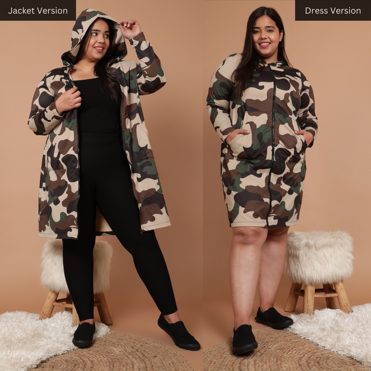 Women's plus 2025 size camouflage jacket