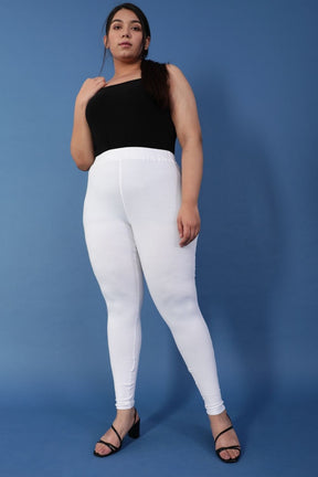 White Basic Leggings