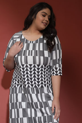 Monochrom Pattern Play Kurti