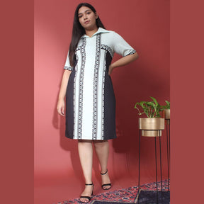 Classic Black Printed Polo Dress