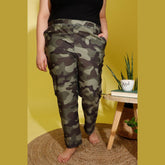Green Camouflage Printed Lounge Pants