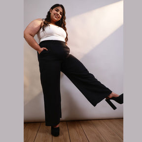 Black Cotton Linen Pants
