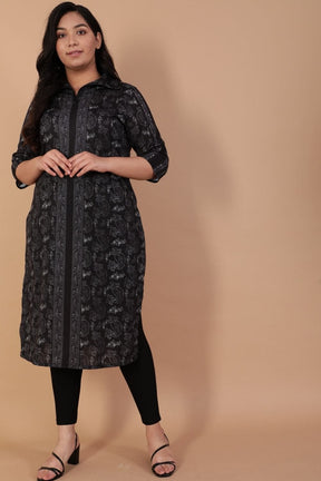 Buy online Black Chikankari Angrakha Kurti from Kurta Kurtis for Women by  Seva Chikan for ₹1469 at 33% off | 2024 Limeroad.com