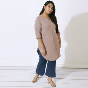 Plus Size Muted Purple Longline Tshirt