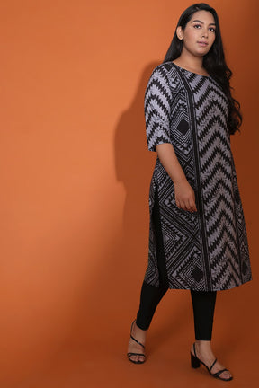 Grey Boho Art Kurti