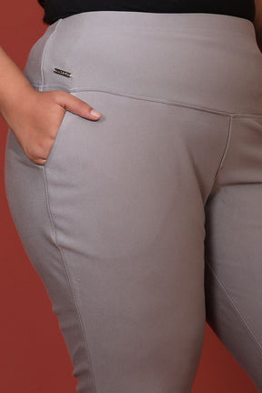 English Grey New Fit Tummy Tucker Crop Pants