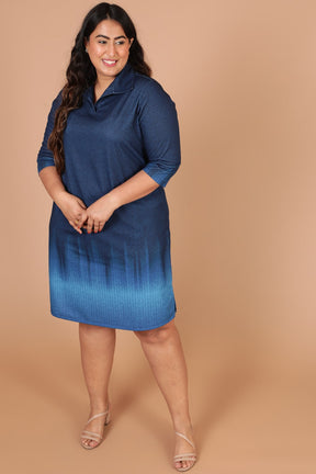 Midnight Denim Ombre Shirt Dress