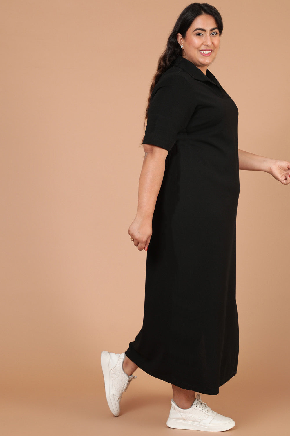 Black Side Slit Long Dress for Women