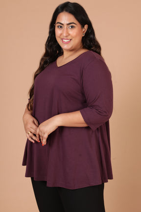 Plus Size Plum Blue A Line Tee